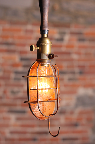 Vintage industrial cage lamp. UL listed and made in Montreal